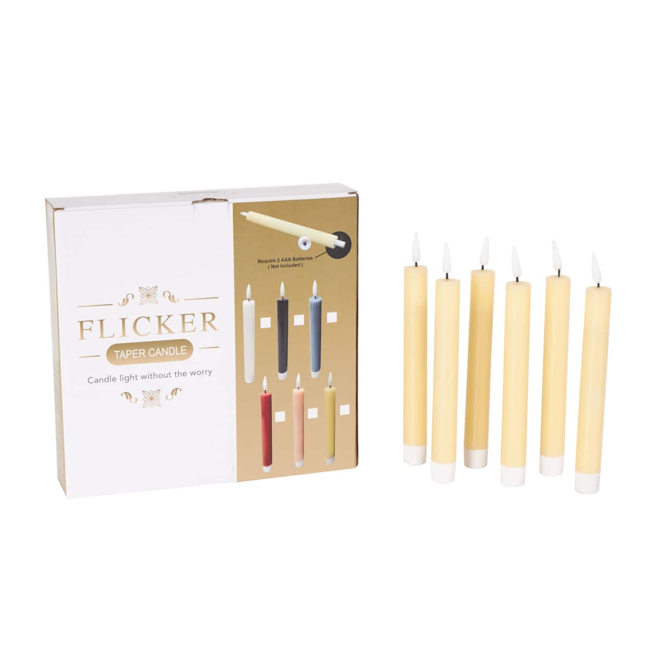 8" Flameless Wax Candles with Remote Control, 6ct.